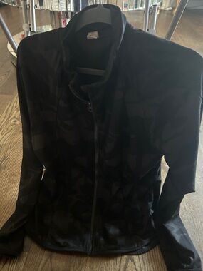 Black Camo Zip-Up Jacket